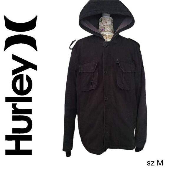 Hurley Black Cotton Denim Warm Lining Jean Jacket - Picture 1 of 13